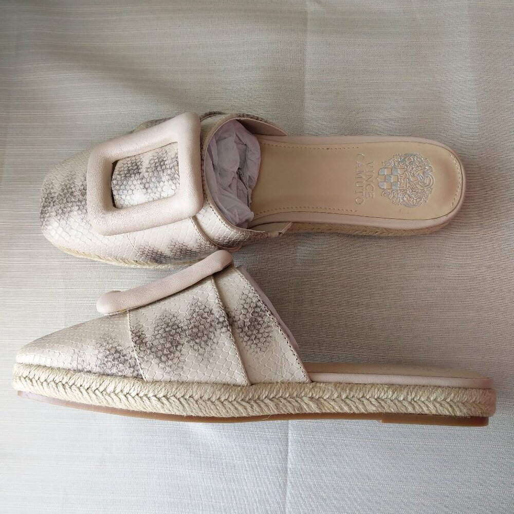 Vince Camuto Espadrille leather mule with buckle size 8.5